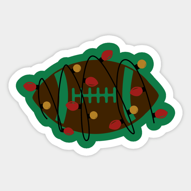 Christmas Football With Christmas Lights Sticker by StacysCellar